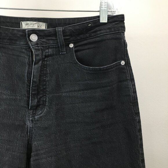 MADEWELL 5 Pocket Logo Hardware Dark Gray/Black Denim Curvy 90's Straight Jeans - Picture 7 of 12